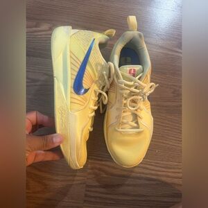 Nike Kids Yellow Sneakers with Blue Swoosh
